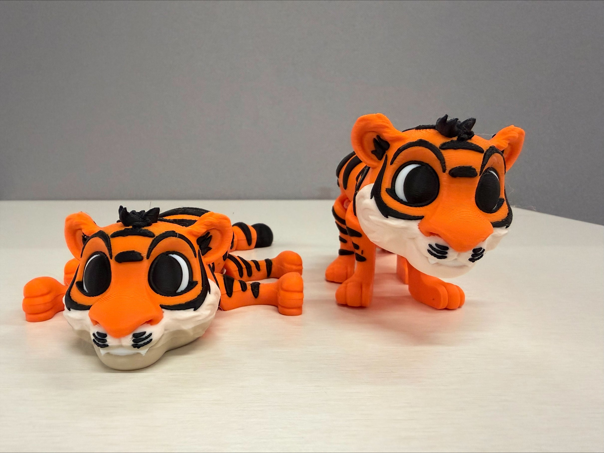 7.5-Inch 3D-Printed Plastic Collapsible Tigers